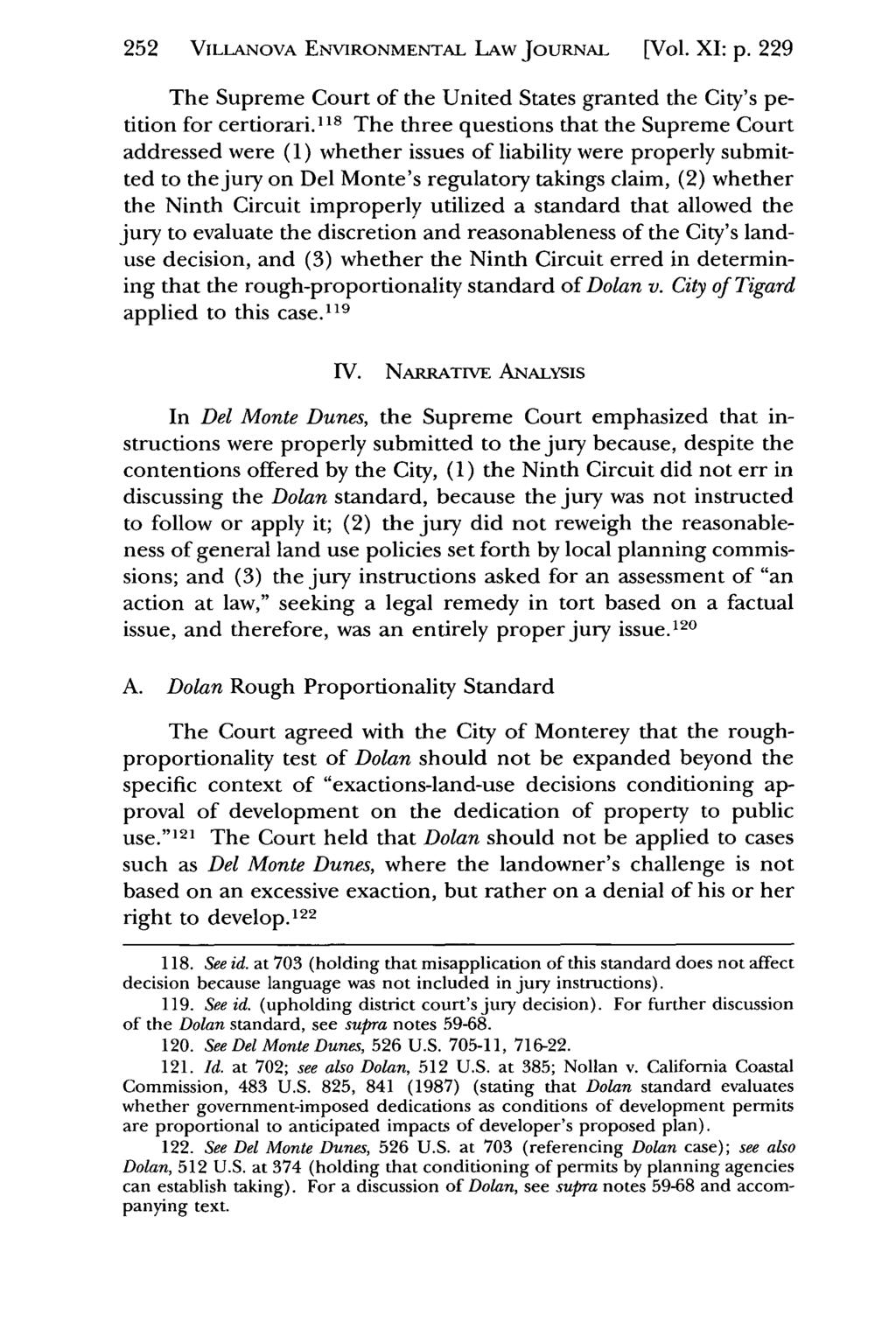 252 VILLANOVA Villanova Environmental ENVIRONMENTAL Law Journal, LAW Vol. 11, JOURNAL Iss. 1 [2000], Art. [Vol. 7 XI: p.