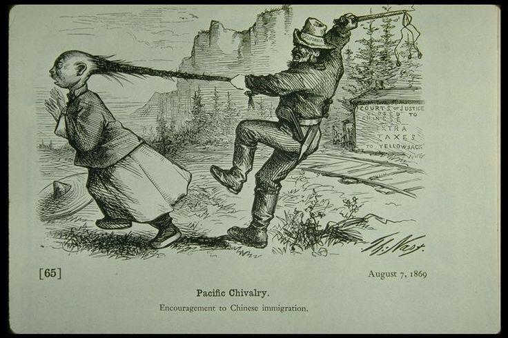 Source D Primary Pacific Chivalry Anti-Chinese Immigration political cartoon. Originally published in Harpers Weekly August 7, 1869. Retrieved from Pinterest May 12, 2015.