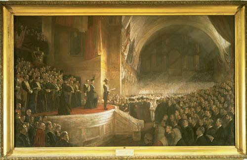 Opening of the First Parliament of the Commonwealth of Australia by HRH The Duke of Cornwall and York (later King George V), May 9, 1901 (1903) Tom Roberts (1856-1931) oil on canvas, 304.5 x 509.2 cm.