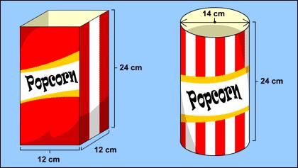 Reinforcement Activity Identify the choice that best completes the statement or answers the question. 1 A local theater company is redesigning its popcorn containers.