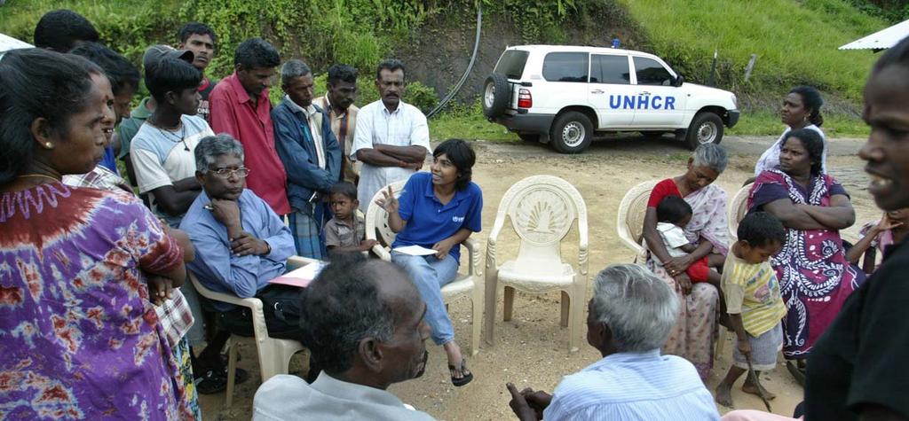 UNHCR staff discuss procedures for obtaining identity documents with stateless tea plantation workers in Sri Lanka. UNHCR / G. AMARASINGHE IV. Implementing UNHCR s statelessness mandate 15.
