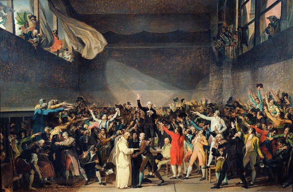 The Third Estate met in a nearby tennis court, in defiance of King Louis XVI order to disperse.