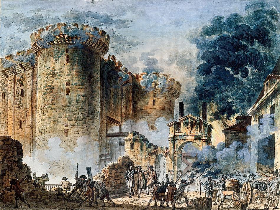 A Revolution begins On July 14 1789, a mob of working class people, already rioting about the price of bread,searching for gunpowder and arms stormed the Bastille, a Paris prison.