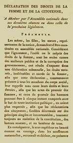 1791: The Declaration on the rights of women