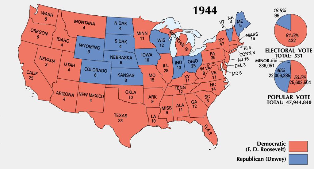 Election of 1944 Roosevelt runs with Harry Truman