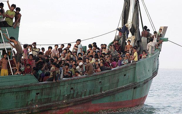 have been stranded at sea after having been denied entry into neighboring countries. The Rohingya are a Muslim minority in the predominantly Buddhist country of Burma.