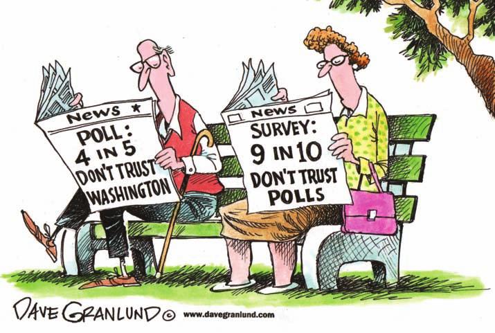 Survey companies conduct polls to understand people s positions on issues and on political candidates. Newspapers often report these poll results.