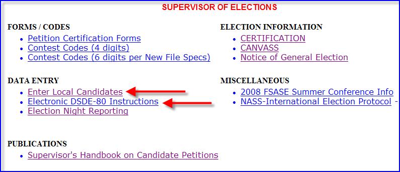 Reporting Qualified Candidates to the Division of Elections How do I report the names of the candidates who qualified to the Division? Se