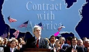 436 Contract with America 436 1994 Republicans led by Newt Gingrich devised a 10 point plan that promised to balance the budget, create jobs and