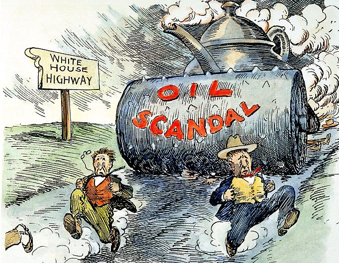 Section 2 The Teapot Dome scandal became public. In 1921, Fall took control of federal oil reserves intended for the navy.