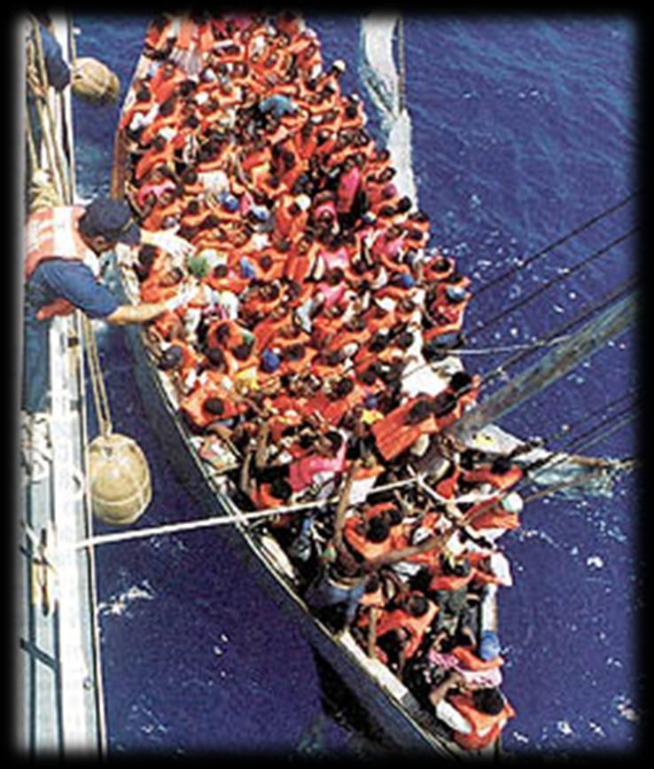 Emigrants from Haiti Shortly after 1980 Mariel boatlift from Cuba, similar situation with Haitians.