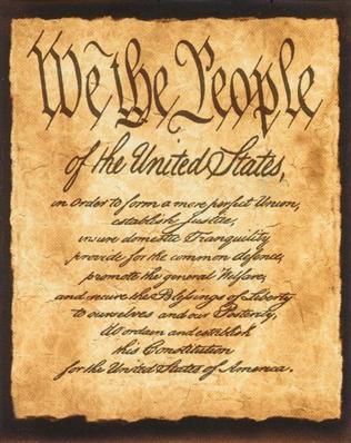 We the people of the United States, in order to form a more perfect union, establish justice, insure domestic tranquility, provide for the common defense, promote