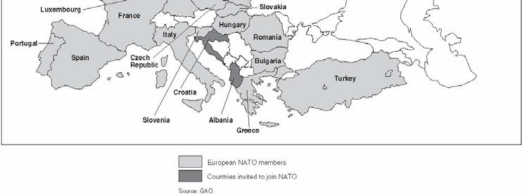 SPRING 2009 Figure 1: Countries Invited to Join NATO and Current European NATO Members. for both NATO and U.S. budgets. 2 President George W.
