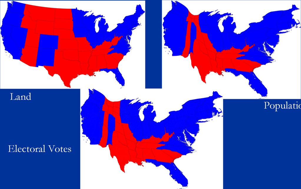 Presidential Election of 2008 Land Population Electoral Votes