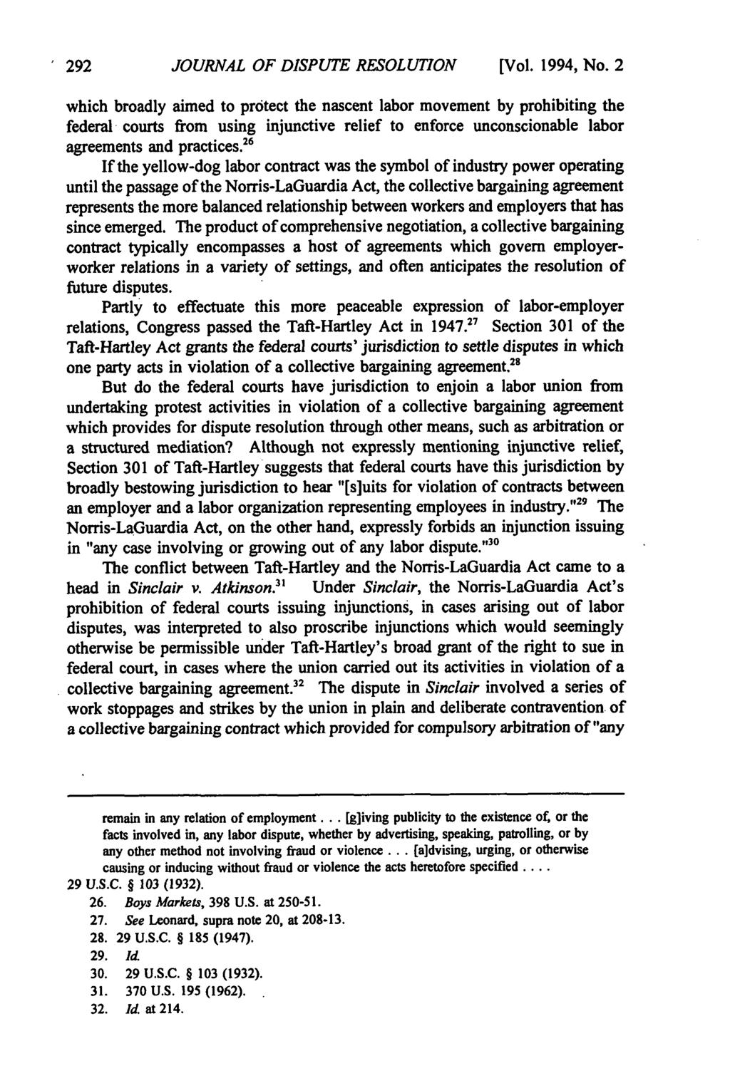 Journal of Dispute Resolution, Vol. 1994, Iss. 2 [1994], Art. 6 1292 JOURNAL OF DISPUTE RESOLUTION [Vol. 1994, No.