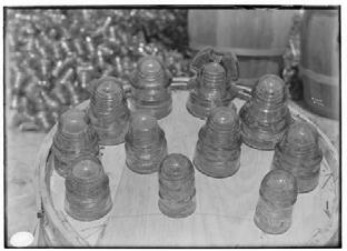 Haven Bishop (SCE) Subject: Glass industry. Electric insulators and insulation. Department: The Huntington Library, Art Collections, and Botanical Gardens. Photo Archives http://cdm15150.