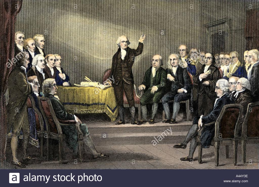 US Constitution s Key Features q The new United States Constitution was written by state delegates who met in Philadelphia from May through September of 1787 at the Constitutional Convention.
