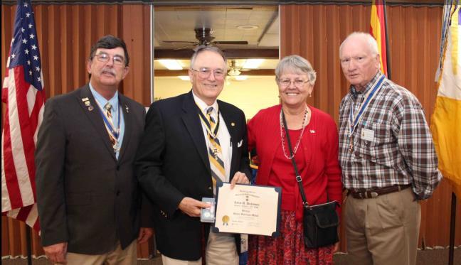 SAR member. (Lance Dickinson, with wife Bette, receives Roger Sherman Medal and Certificate.