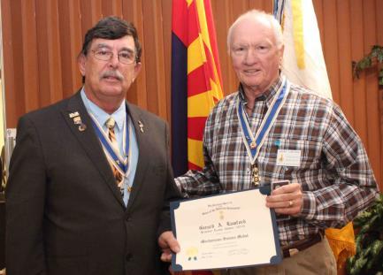 Byrd and Carlton Spain with his Flag Certificate) State Newsletter Editor and Tucson Chapter Newsletter
