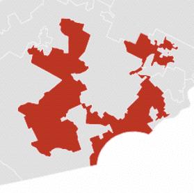 PENNSYLVANIA-7 Winds through Philly suburbs to make a narrowly R district with a demographic hodgepodge 88% white; neatly