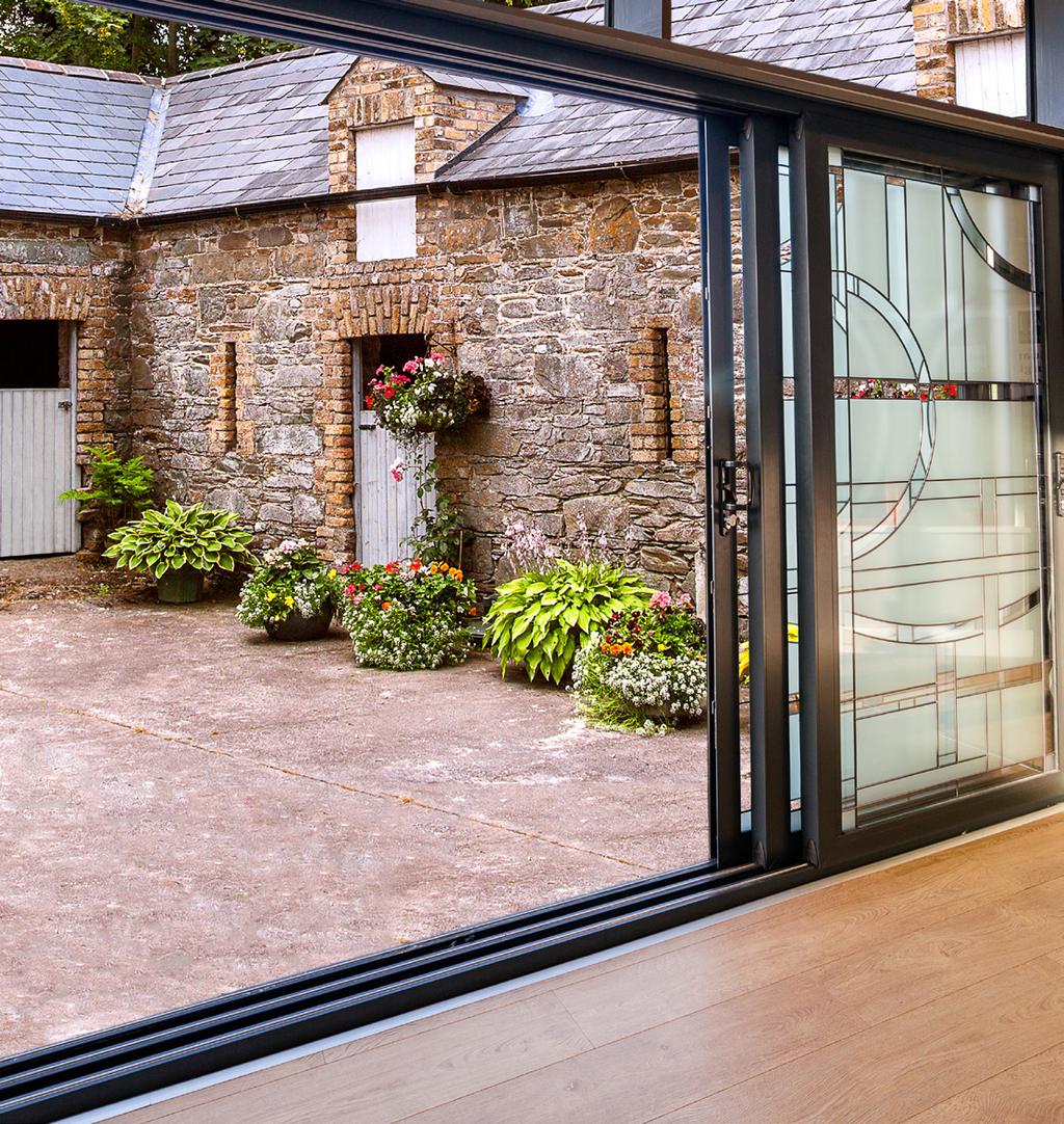 TRIPLE TRACK Fairco s unique Triple Track Patio Sliding Doors gives a new dynamic to integrated outdoor living by allowing you to create a wall of glass combining three panels up to a maximum width