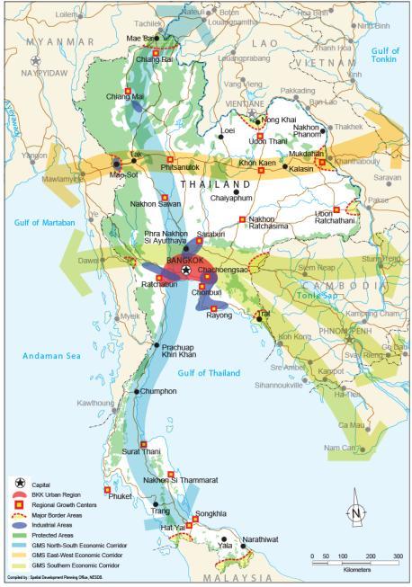 7 % in 2010 The urban population concentrated in the Central Plain, especially BKK, ESB, WSB, and the Upper South area; together called the Growth Corridor along the Gulf of Thailand.