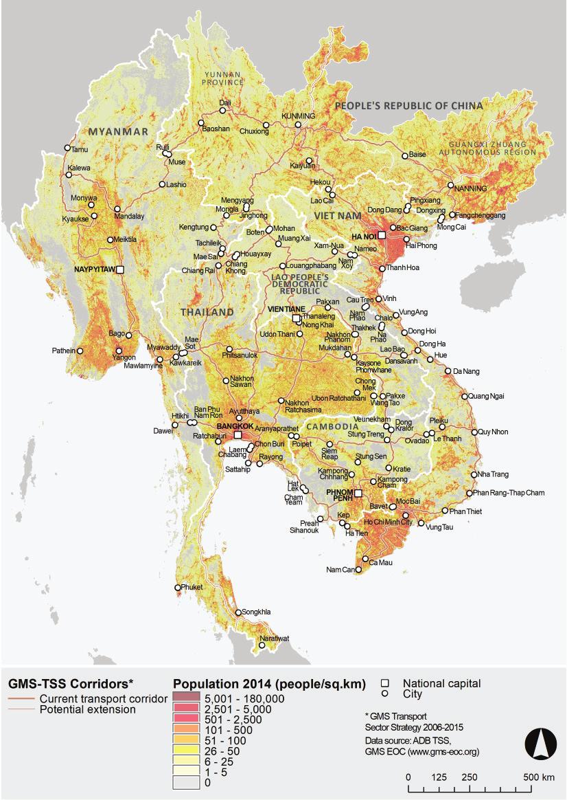 APPENDIX 2 Population Distribution along the Greater Mekong Subregion Corridors GMS = Greater
