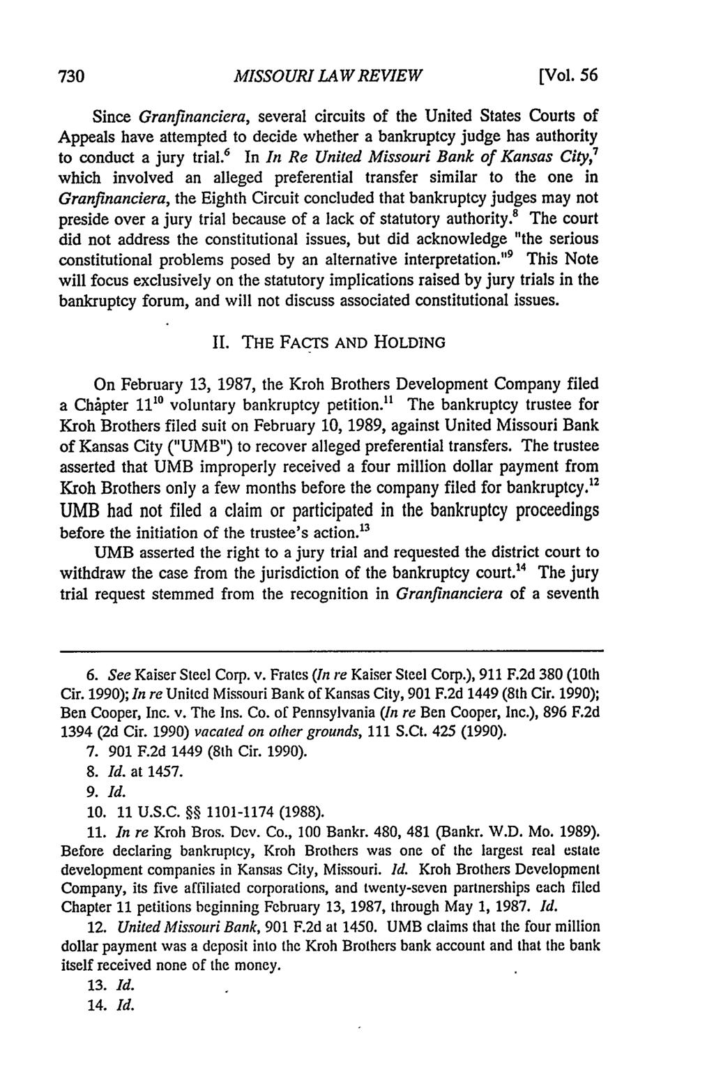 Missouri Law Review, Vol. 56, Iss. 3 [1991], Art. 6 MISSOURI LAW REVIEW [Vol.