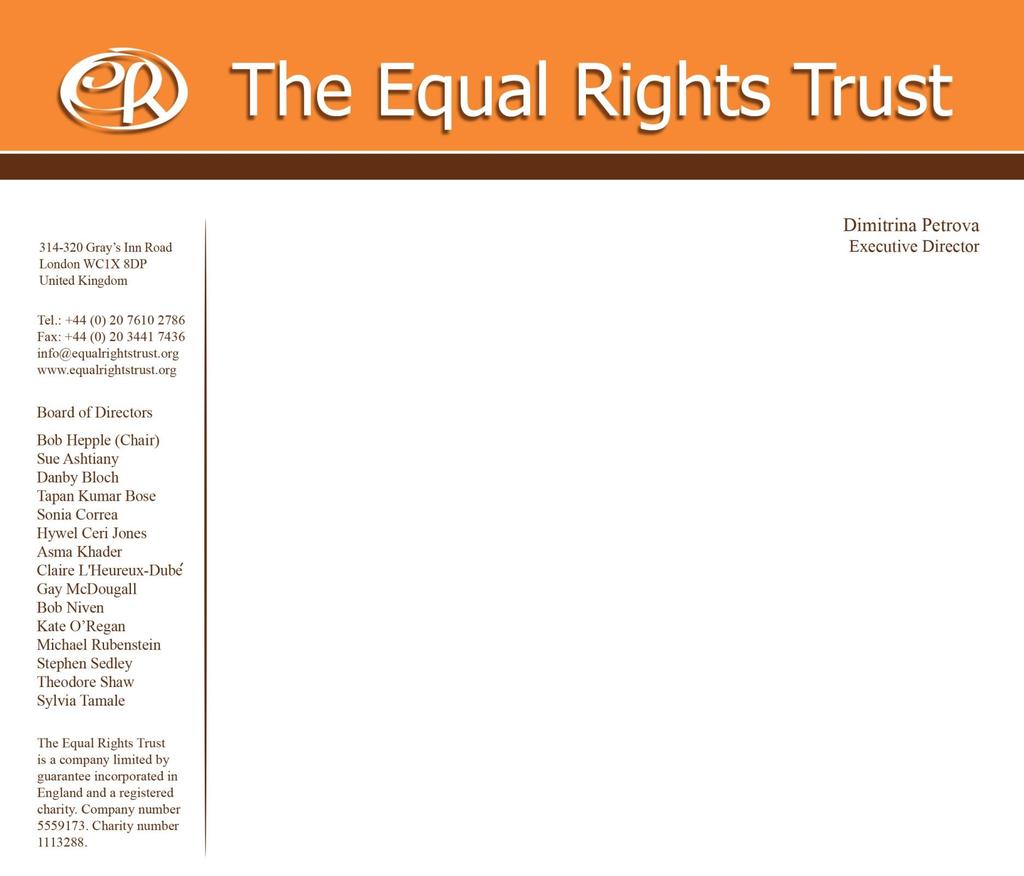 The Equal Rights Trust Parallel report submitted to the 52 nd session of the Committee on Economic, Social and Cultural Rights in relation to the sixth periodic report submitted by: Ukraine Statement