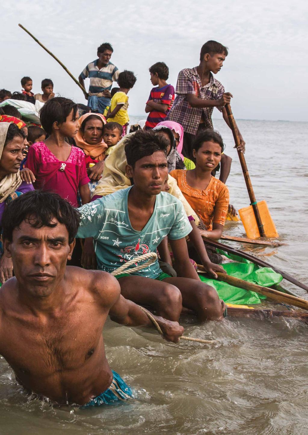refugees Bangladesh. Refugees from Myanmar cross Naf river.