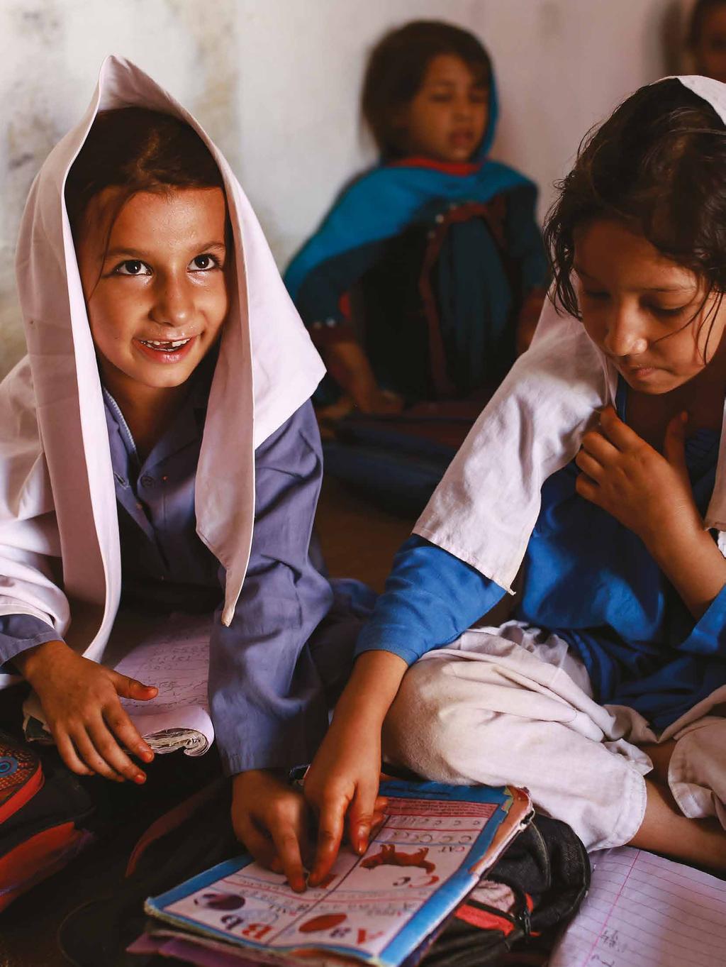 refugees Pakistan. A school for girls in an Afghan refugee village.