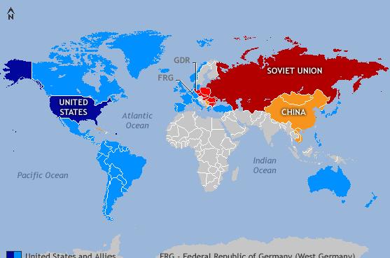 Lesson 4 Student Handout 4.1 Mapping the Cold War This map shows how the United States and its allies and the Soviet Union and its allies formed opposing blocs of power during the Cold War.