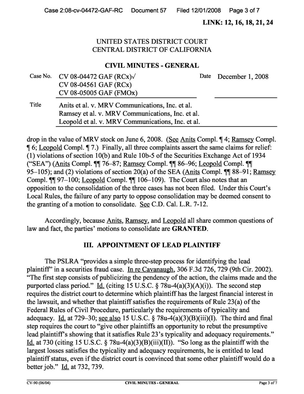 Case 2:08-cv-04472-GAF-RC Document 57 Filed 12/01/2008 Page 3 of 7 