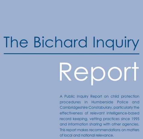 A reminder Bichard Report (2004) 37 recommendations including: one vetting and barring agency to