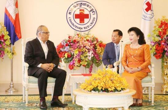 1), Prime Minister and President of CPP and his spouse, preside over the commemoration of the 39th anniversary of January 7 Victory Day held at Koh Pich Convention and Exhibition Centre, Phnom Penh
