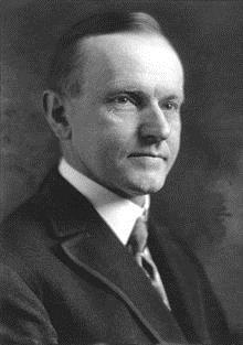 President Calvin Coolidge Republican 1923-1929 Calvin Coolidge or Silent Cal was sworn in upon Harding s untimely death in 1923. Coolidge was then elected in his own right.