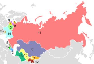 Post-soviet States 1. Armenia 2. Azerbaijan 3. Belarus 4. Estonia 5. Georgia 6. Kazakhstan 7. Kyrgyzstan 8. Latvia 9.