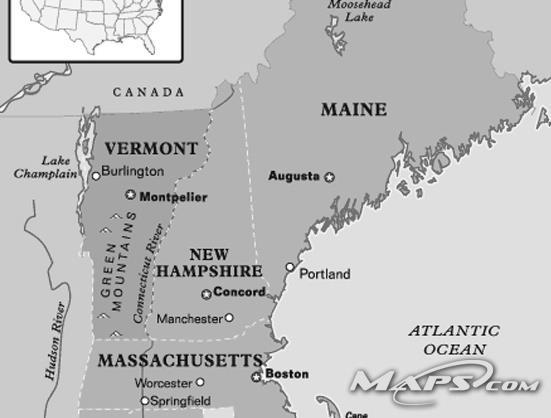 36. What regional area of the US is shown in the map below? a. Southern b. Mid-Atlantic c. Western d. Inuit e. New England 37.