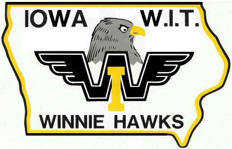 Centered within the logo will be a gold I superimposed over a black flying W with a silver gray hawk s head on top. IOWA W.I.T.