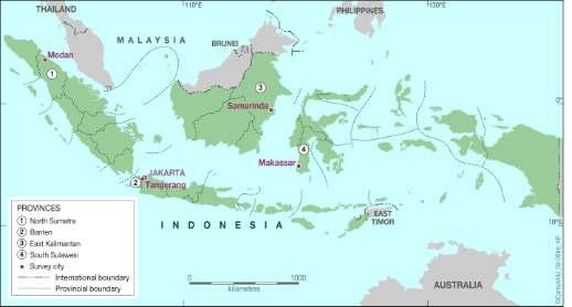 112 SHASTA PRATOMO D., Regional Science Inquiry, Vol. IX, (2), 2017, pp. 109-117 Figure 1: Survey Regions in Indonesia Source: https://www.rse.anu.edu.
