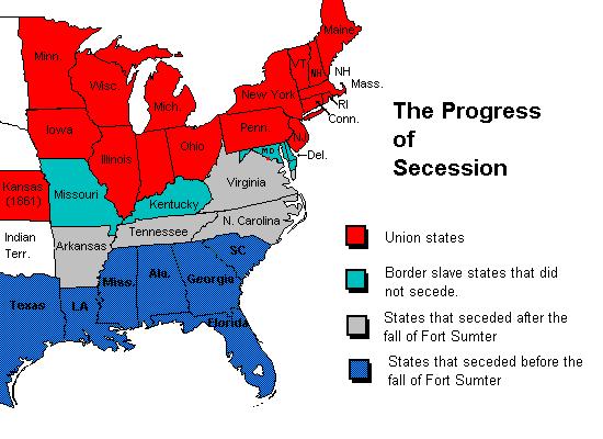 Taking Sides The Border States 4. Delaware, Maryland, Kentucky, and Missouri were all slaveholding Border States that remained in the Union. 5.