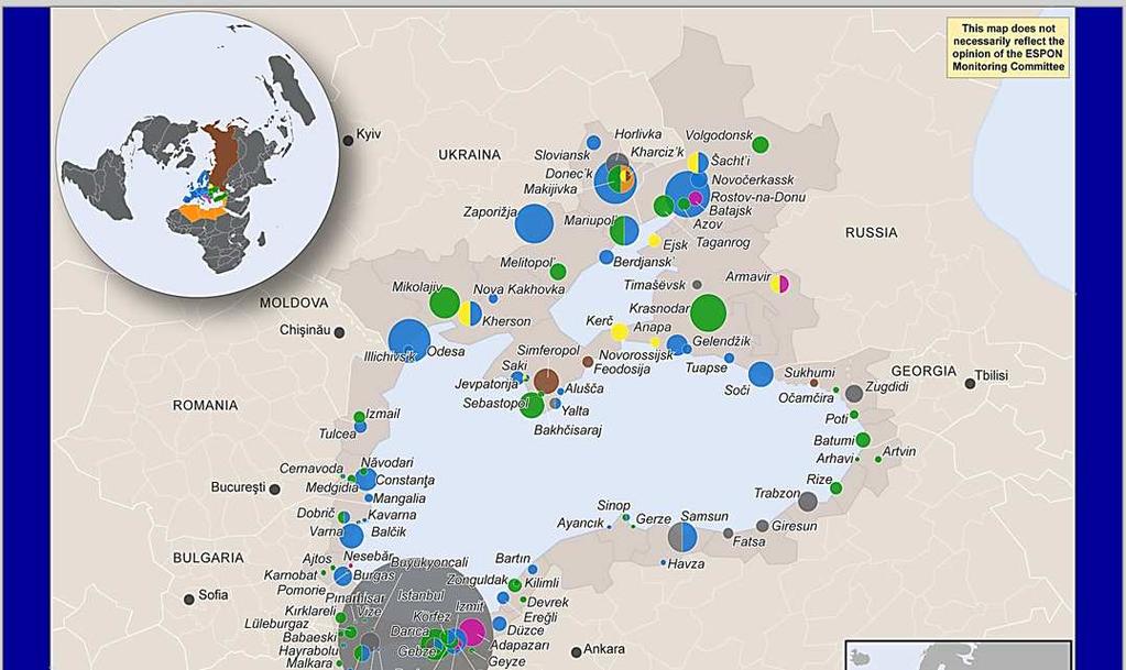 Ukraine as a fragile interface between Europe and Russia The ITAN database of the Black sea cities twinning