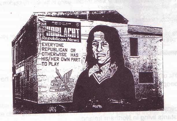 SOURCE A dates from 1982 and SOURCE B was painted sometime after the hunger strike on the gable wall of the Sinn Fein Office in Belfast. 1. Describe what is shown in each of the pictures.
