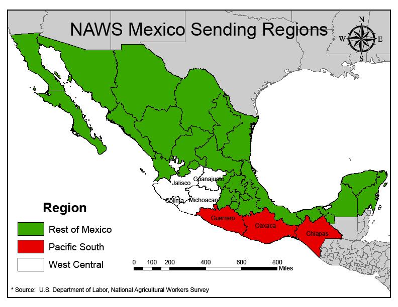 Shifts in Mexico Sending Regions 6 5 4 3 West Central Rest of Mexico Pacific