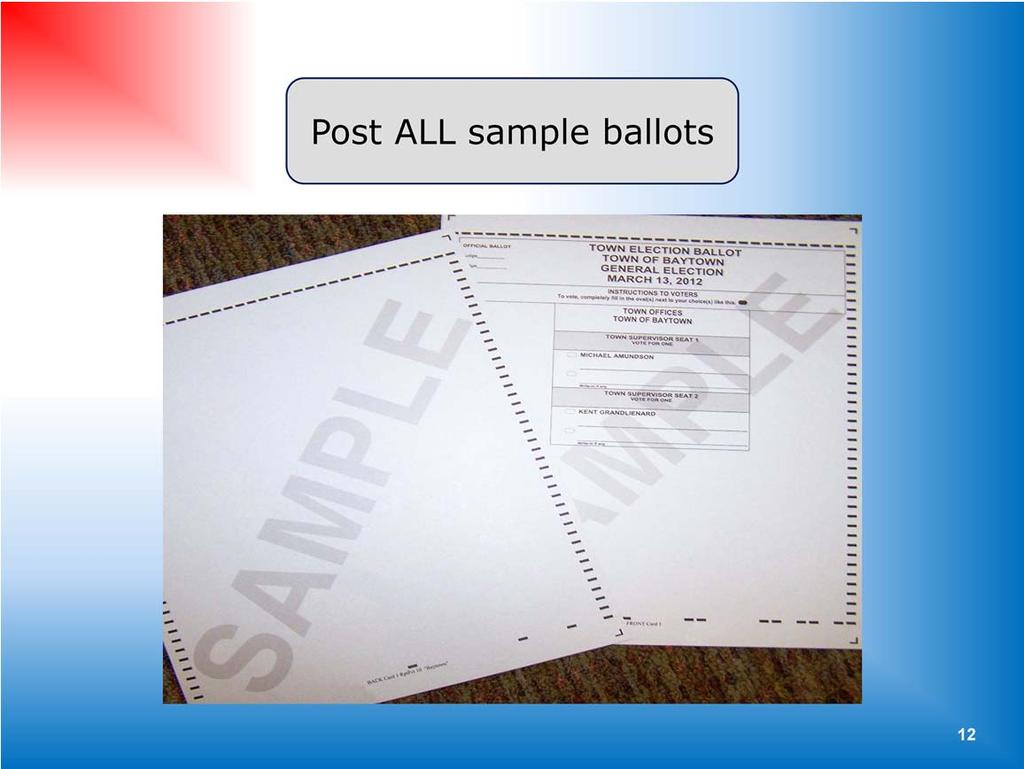 The blue sample ballots for every ballot style