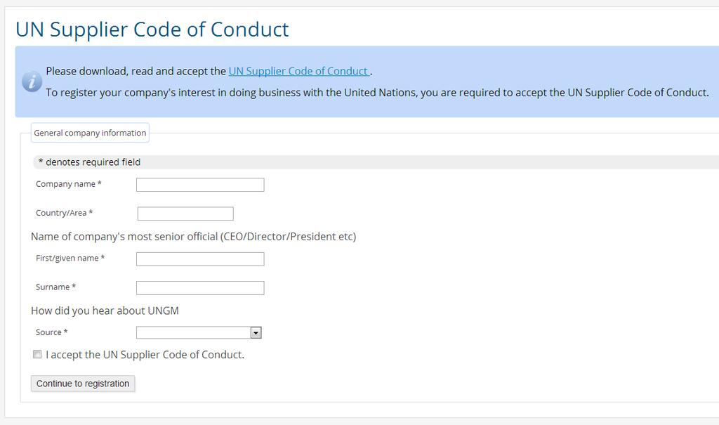 UNGM Supplier Code of Conduct