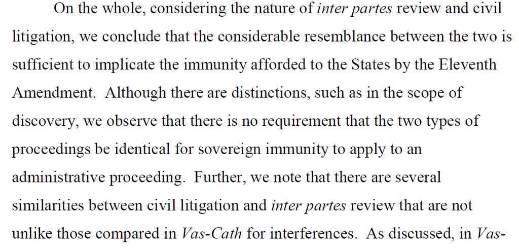 Sovereign Immunity Applies to IPRs Covidien v. University of Florida, IPR2016-01274 (Jan.