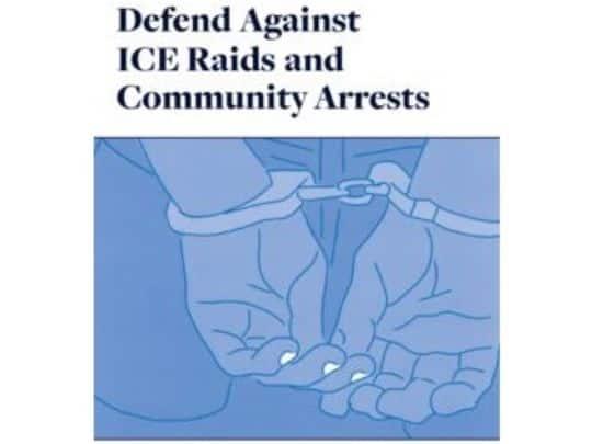 The cover of a handbook for lawyers and community workers aiding undocumented immigrants facing arrest or detention.