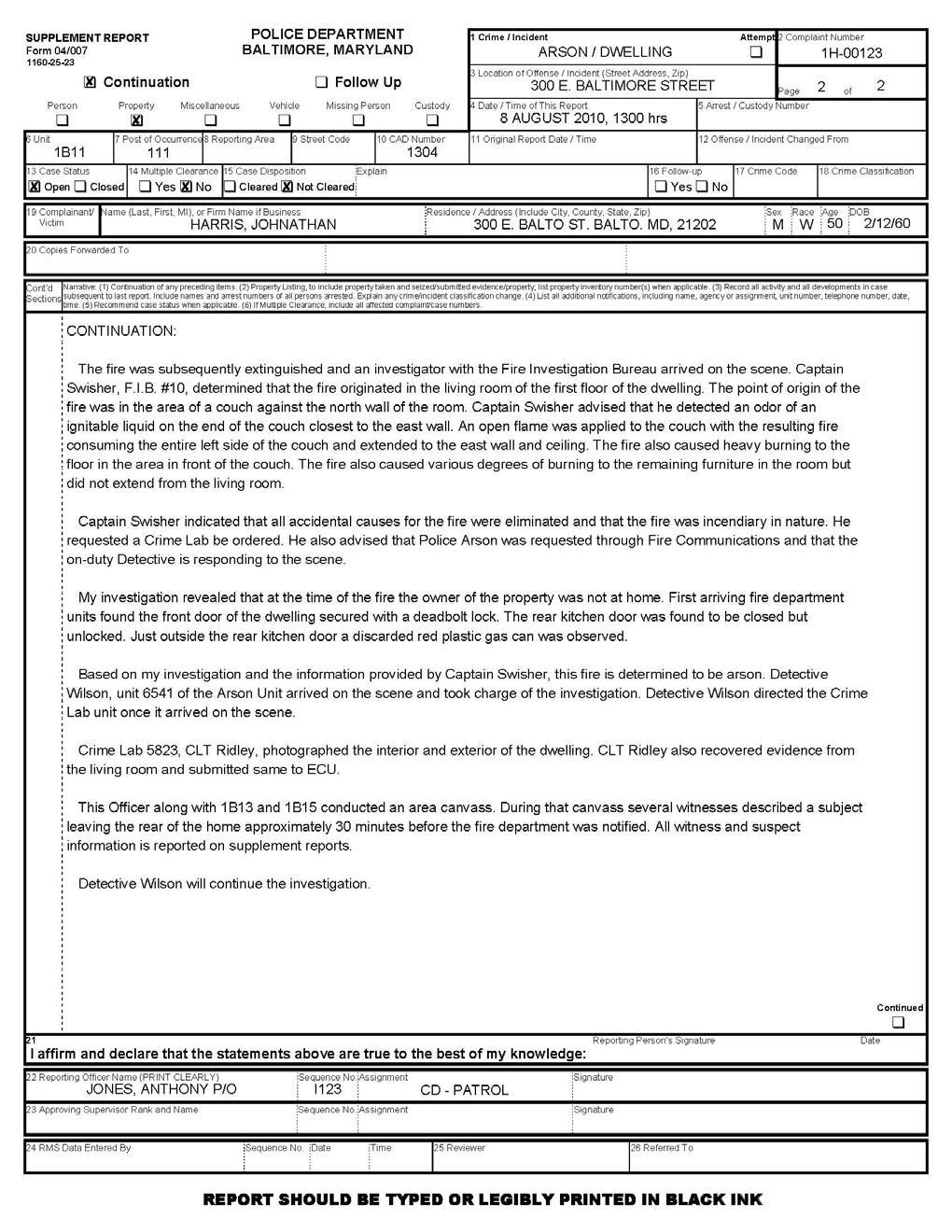 Policy 721 ARSON INVESTIGATIONS Page 8 of