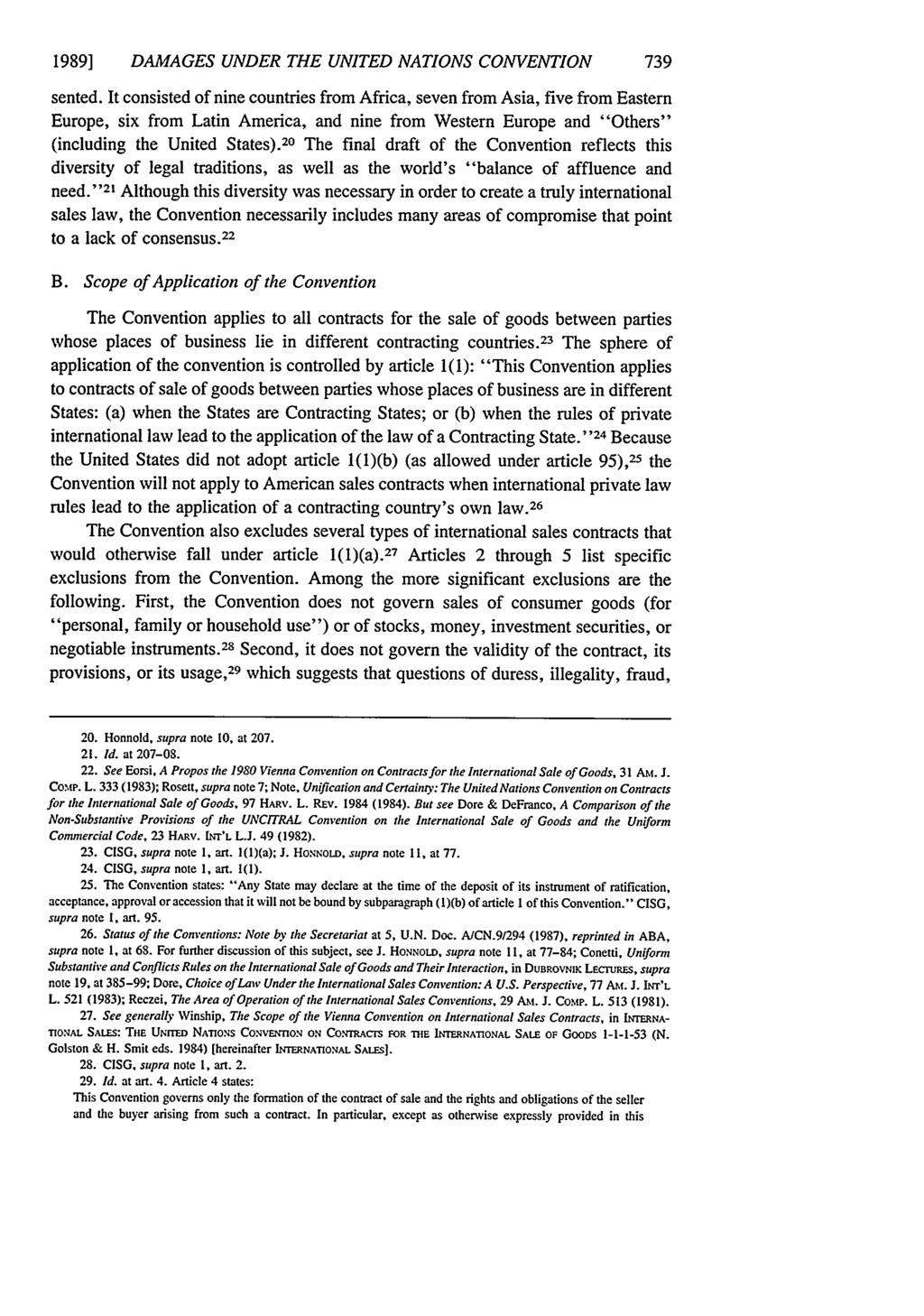 1989] DAMAGES UNDER THE UNITED NATIONS CONVENTION 739 sented.